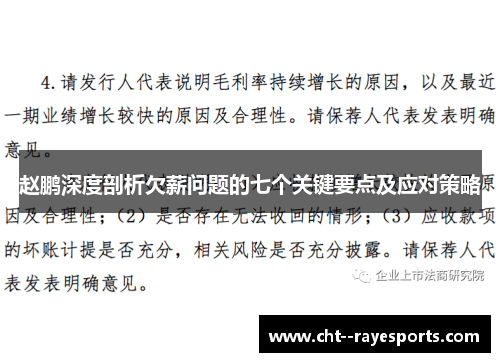 赵鹏深度剖析欠薪问题的七个关键要点及应对策略