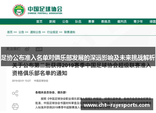 足协公布准入名单对俱乐部发展的深远影响及未来挑战解析